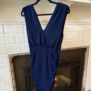 Alice + Olivia Keely Ruched Shimmer Dress